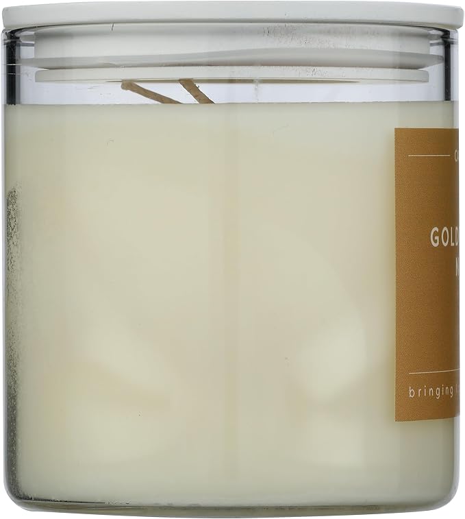 Calyan Wax Co. 2 Wick Candle, Golden Cider + Nutmeg Scented Candle, 37 Hour Burn Time, Aromatherapy Soy Candles, Non Toxic & Vegan Soy Wax, Glass Tumbler Scented Candles, 8.8oz