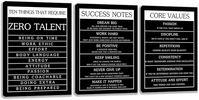 Motivational Wall Decor Paintings Inspirational Office Wall Decor Posters Prints 3 Pieces Bedroom Decor Living Room Office Canvas Picture Wall Painting Home Decoration Framed Artwork (36''W x 16''H)