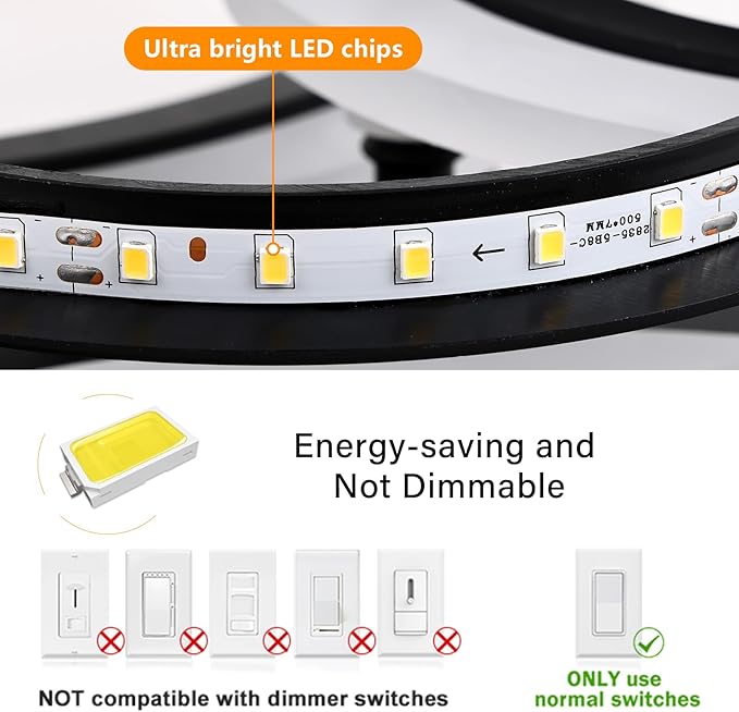 Modern LED Ceiling Light, Black 6 Rings Flush Mount Ceiling Light, 4000K Lighting Fixture Ceiling Lamp for Kitchen, Bedroom, Living Room, Laundry Room