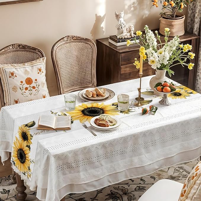 ANNA QUEEN Sunflower Table Runner 13 x 72 Inch for Dining Table,Fall Table Runner Seasonal Autumn Kitchen Dining Table Decoration for Home Party Decor Thanksgiving Harvest