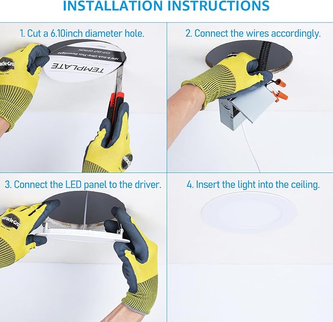 TORCHSTAR Basic Series 12-Pack 6 Inch Ultra-Thin LED Recessed Lighting with Junction Box, CRI90, Aluminum, 3000K Warm White, 5%-100% Dimmable Slim Recessed Downlight, 12W 1100LM, ETL and Energy Star