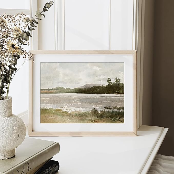 RETRART Vintage Wall Art, Wildflower Field Landscape Oil Painting - The Vast Grassland Wall Art Room Eclectic Decor - 8" x 10" Unframed Canvas Prints for Bedroom Living Room Bathroom Wall Decor