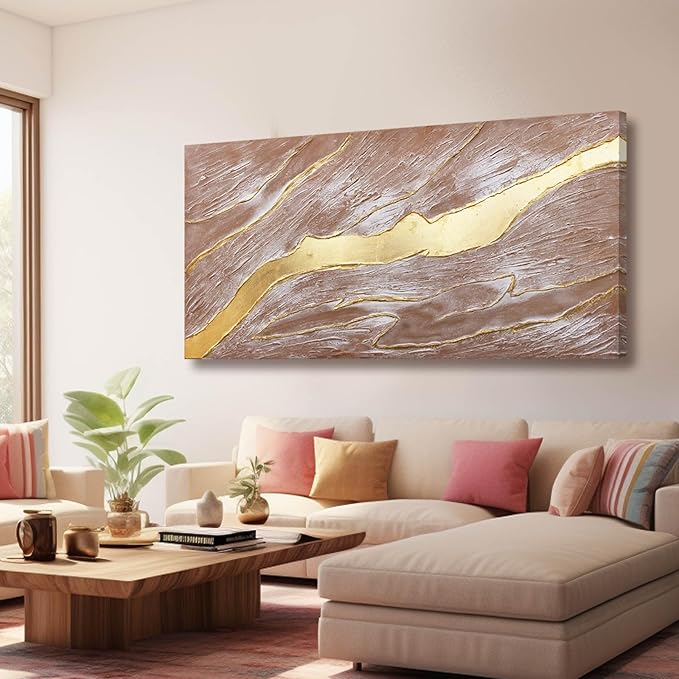 Contemporary Wall Art Abstract Canvas Wall Pictures Neutral Wall Poster Prints 24"x48" Wall Decorations for Bedroom Office Decor