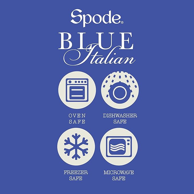 Spode Blue Italian Tealight Holders | Set of 2 Round Tealight Holders | Made of Fine Porcelain | 4 Inch Candle Holders for Home Décor and Housewarming Gift | Dishwasher Safe