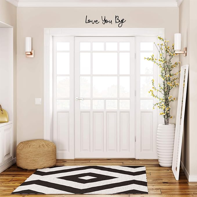 Yadiana Love You Bye Wood Sign Home Decor,21.6" Black Boho Home Wall Decor Modern Wall Art Decor Express Love and Warm for Your Family Lovers, Room Entryway Hallway House Wall Decor Aesthetic