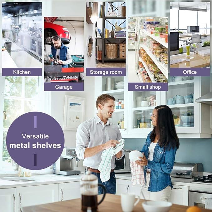 PayLessHere | 6-Tier Wire Shelf with Wheels | 48"x18"x82" | Chrome | Adjustable Racks | Heavy-Duty Storage Shelves, Holds Upto 510 lbs | Rust-Resistant, No-Tool Assembly | for Home, Garage Shelving