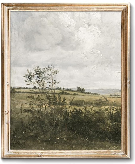 RETRART Vintage Farmhouse Canvas Wall Art - Wildflower Field Landscape Painting, Wall Art Spring Art for Living Room Bedroom Kitchen - 8" x 10" - UNFRAMED