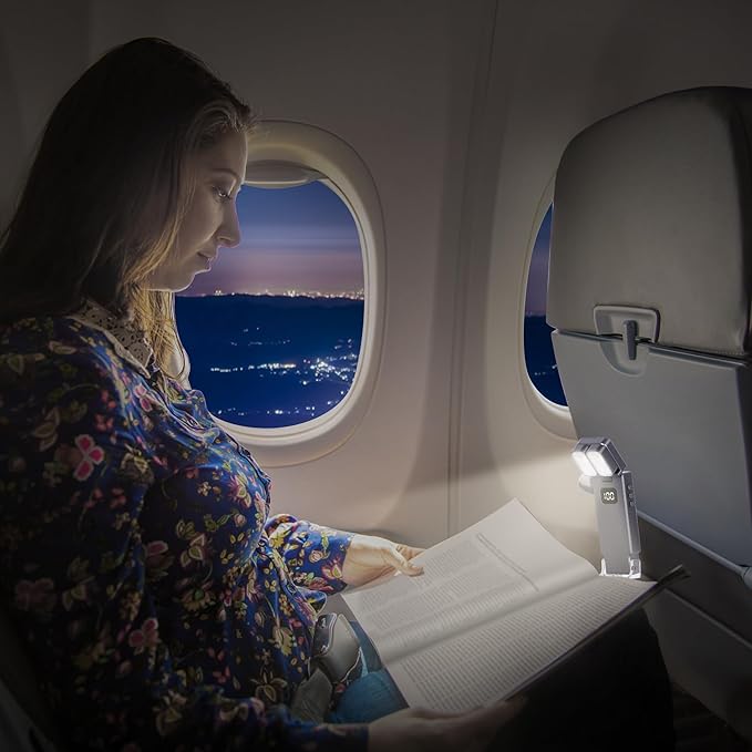 Dott Arts Book Lights for Reading at Night,Rechargeable 1000mAh Reading Lights for Books in Bed Dual-Heads Small Desk Lamps for Home Office with 5 Colors,Timer Function,LED Clip Light for Kids Room