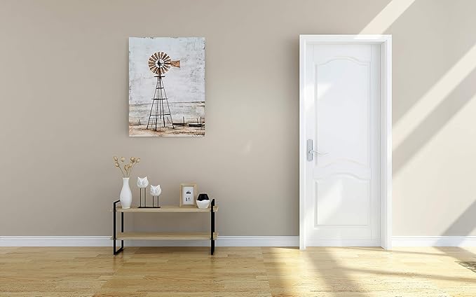 Yihui Arts Windmill Wall Decor Modern Rustic Canvas Wall Art Paintings with Textured Contemporary Abstract Artwork Pictures for Living Room Bedroom Farmhouse Home Decor