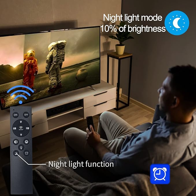 Modern LED Ceiling Light 106W Dimmable Acrylic Ceiling Lamp with Remote Control 6 Rings Circle Living Room Light Fixtures Ceiling Black Ceiling Chandelier Lighting for Bedroom Dining Room (5+1B01)