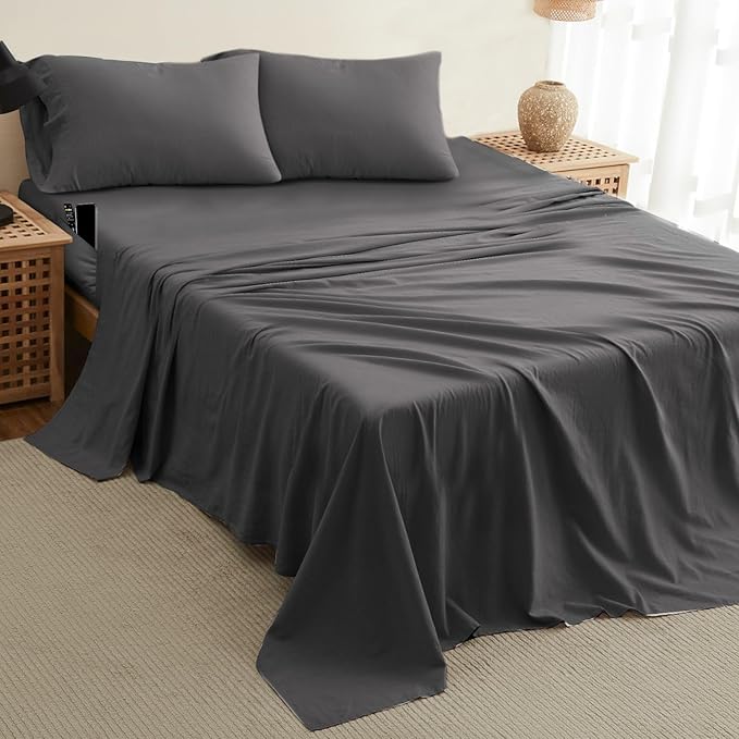 Twin XL Sheets 4pcs XL Twin Sheet Set Twin XL Fitted Sheet Extra Long Twin Sheets XL Twin Fitted Sheet Twin Extra Long Sheet Set Twin XL Bedding Twin XL Fitted Sheets XL Twin Sheets Twin XL Sheet Gray