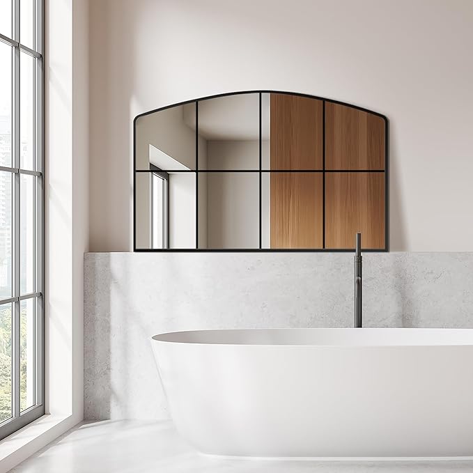 Wall Mirror, Full Length Floor, Window Pane for Living Room Decor, Decorative Wall Art, Large Wall for Bedroom, Hallway, Living Room Arch-38"X24"