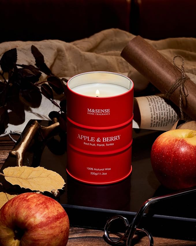 M&SENSE White Flowers Soy Scented Candles, Summer Natural Organic Clean Burning Candles 11.3oz 70 Hours Long Lasting, Floral Relaxing Aromatherapy Candles Gifts