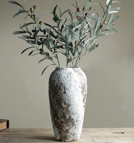 Rustic Ceramic Flower Large Vase, Vintage Floor Tall Vase Farmhouse Decor for Living Room Entryway Table Centerpieces, Kitchen, Wedding, Gifts