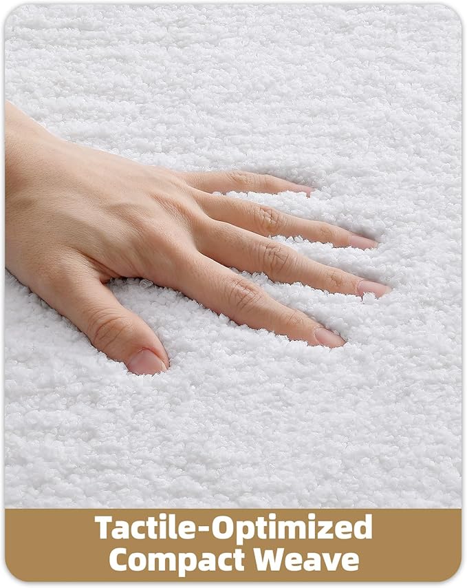 Color&Geometry White Bathroom Rugs, 20"x29" Bath Mats for Bathroom, Absorbent, Non Slip, Soft, Washable, Quick Dry, Microfiber Bath Rug Shower Mat