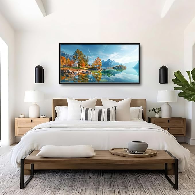 Lovira Lake Landscape Large Wall Art Nature Scenery Canvas Wall Decor Pictures Prints Painting Framed Modern Artwork for Living Room Bedroom Bathroom Kitchen Office 30"x60"