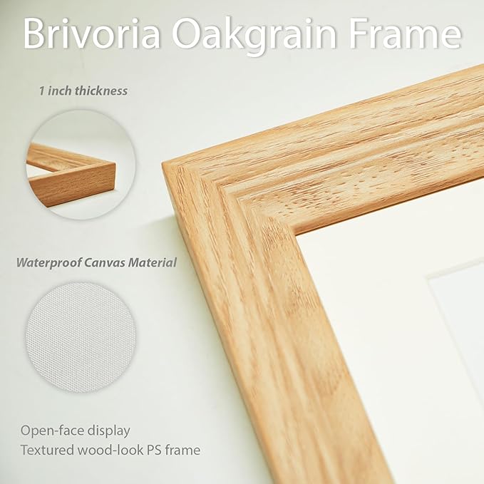 Brivoria Framed Canvas Wall Art Vintage Decor, Classical Floral Art Print with Mat Showing Colorful Zinnias in Vase and Warm Tones for Hallway Dining Room or Seasonal Autumn Wall Decoration, 13"x16"