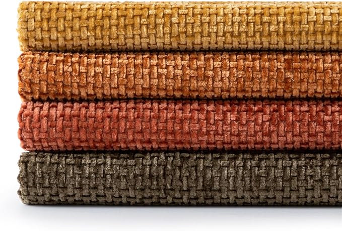 MIULEE Pack of 4 Fall Orange/Yellow Couch Throw Pillow Covers 18x18 Inch Yellow Green Soft Decorative Chenille Pillows Farmhouse Accent Cushions for Boho Home Decor Spring Sofa Bedroom Living Room