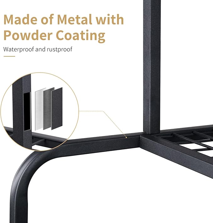 Garden Tool Organizer, Large Yard Tool Tower Rack for Garage Organization and Storage, Gardening Tool Stand for Shed or Outdoor, Metal Garden Tool Holder Up to 78 Tools, Shovel, Rake, Black