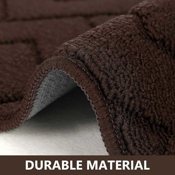 hicorfe Kitchen Rugs and Mats Sets,2 Pieces Super Absorbent Polypropylene Non-Slip Rug,Soft Comfort Floor Mat,Washable for Kitchen,Hallway,Office,Sink,Laundry(24" x 35"+24" x 71",Coffee)