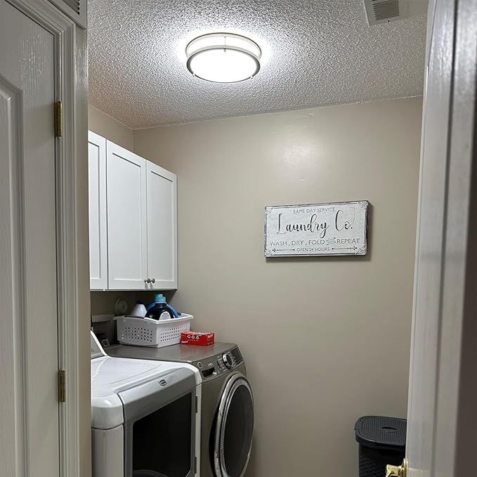 Kalium LED Ceiling Light with Remote 16 Inch Flush Mount Ceiling Light Fixture, 32W 3000K-6000K Adjustable Color Temperature, Dimmable Lighting Fixtures for Kitchen Bedroom Hardwired Installation