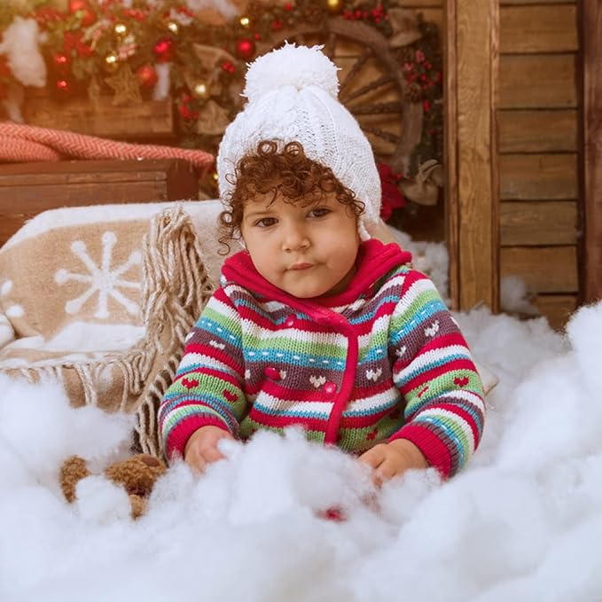 Apragaz Christmas Fake Snow Decoration, Artificial Snow Fluffy Fake Snow Decor, Flame Resistant Indoor Snow for Winter Village, Nativity, Christmas Tree, Christmas Decoration(5.6 OZ)