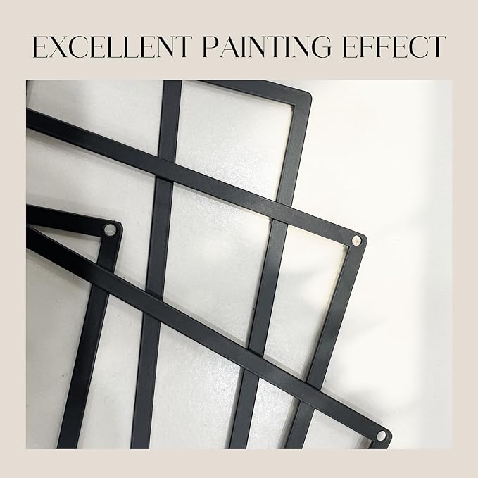 Glamativity 4 Pack Black Abstract Metal Wall Art, Minimalist Décor Single Line Art Wall Décor, 3D Textured Metal Wall Sculptures, for Living Room Bedroom Bathroom Study Room (Mountain Line, M Size 17 x 12'')