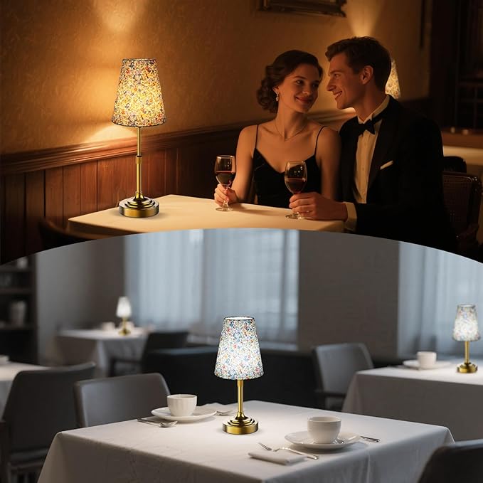 Scalable Portable Cordless Table Lamp, Built in Rechargeable Battery, 2700-6000k Color Temperature, Fully Dimmable, Ambient Light for Patio, Restaurant, Bar, Bedroom, Dining (Flower)