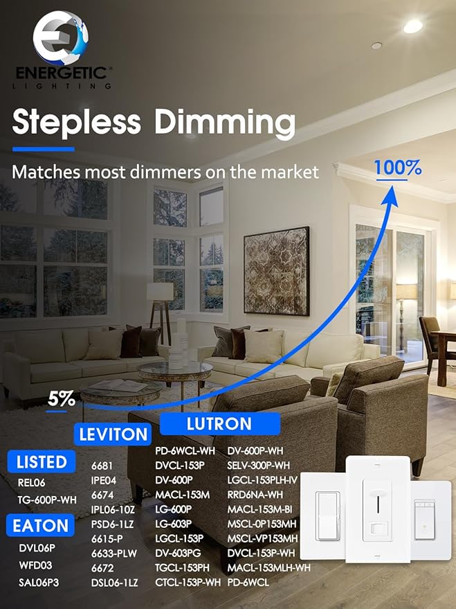 12 Pack 6 Inch 5CCT Ultra-Thin LED Recessed Ceiling Light with Junction Box, 2700K/3000K/4000K/5000K/6500K Selectable, 1050LM Brightness, 12W Eqv 110W, Dimmable Canless Wafer Downlight - ETL & FCC