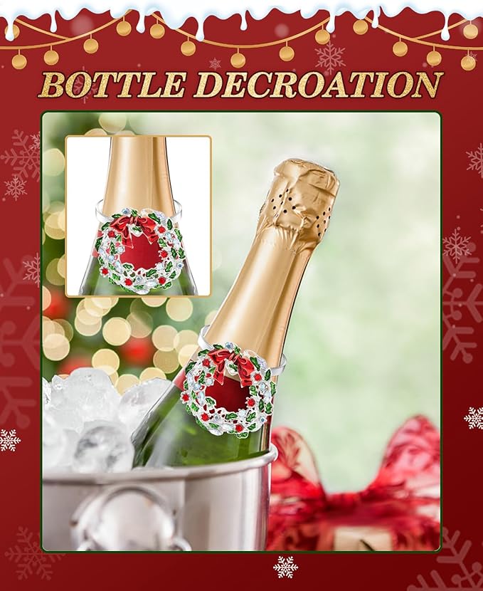 KPOSIYA Christmas Napkin Rings Set of 12, Silver Napkin Rings Holder Serviette Buckles for Holiday Dinning Table Setting-Wedding Receptions, Thanksgiving and Party Dinner Parties