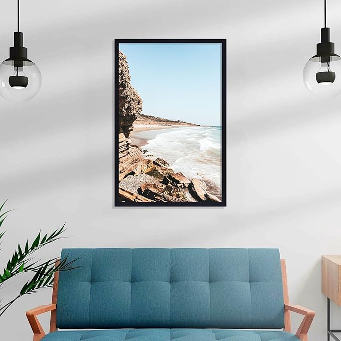 Vittanly 16x24 Picture Frame with Plexiglass - Large Black Poster Frame for Wall Display - Includes 12x18 Mat, Made of Durable PVC Design - 1 Pack