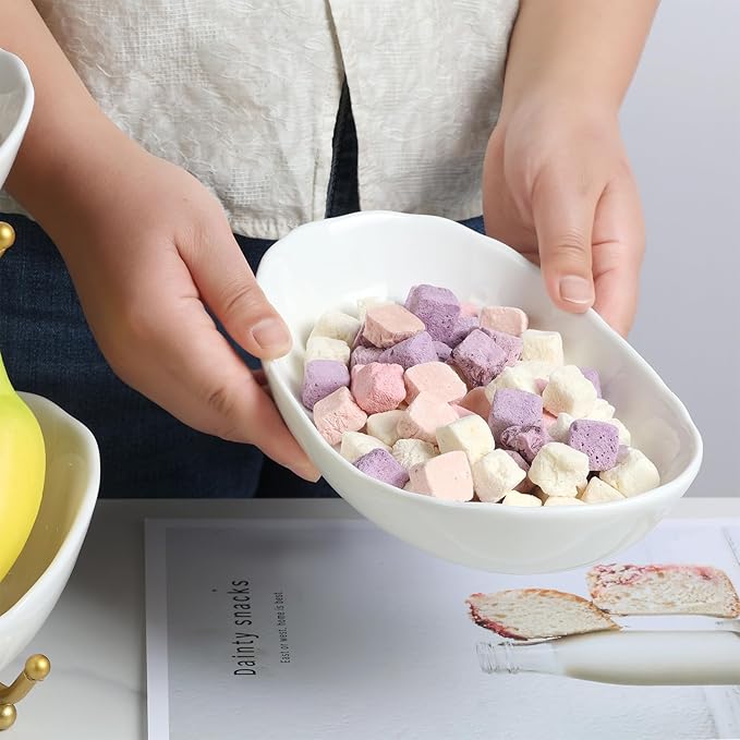 3 Tier Ceramic Fruit Bowl Basket for Kitchen Counter, Fruit Serving Bowls with Metal Stand, Tiered Fruit Basket for Fruit Vegetable Storage, Snack, Nuts, Cake, Dessert - Gold