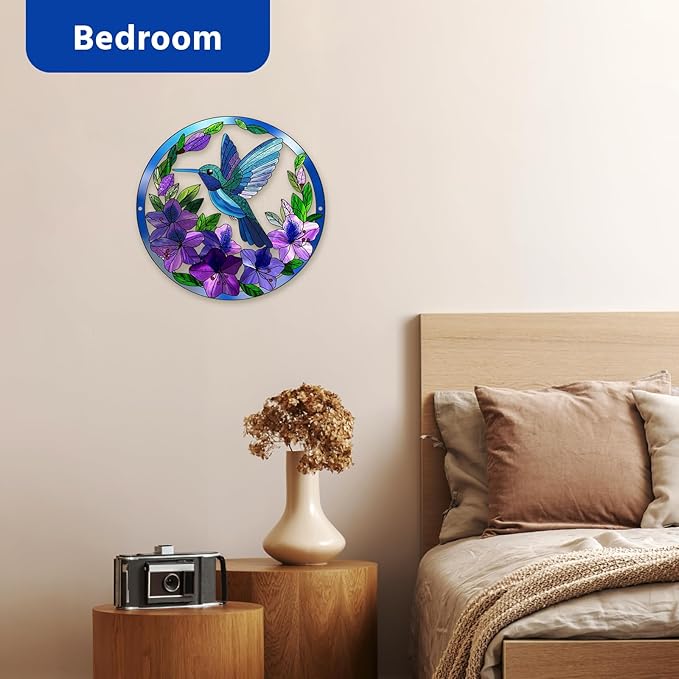 Zoihet Metal Hummingbird Wall Art Decor- Outdoor Wall Art for Patio, Garden and Fence Decorations, Bird Wall Silhouette Indoor and Outdoor Hanging