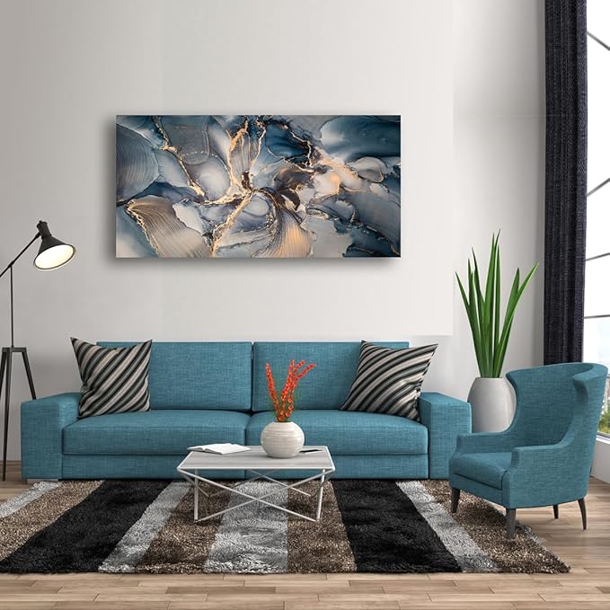 Color block Abstract Marble Grain Pictures Canvas Wall Art for Living room Bedroom Wall Decor,Smart Line Wall Art Print Paitnings for home Decor,Morden Artwork Full of Imagination Line Drawing Canvas