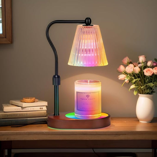 Candle Warmer Lamp with 7 LED Colors Lamp,Candle Warmer with Timer Dimmer Adjustable Height,Christmas Gift for Women Mom,Birthday Gifts for Women Mom