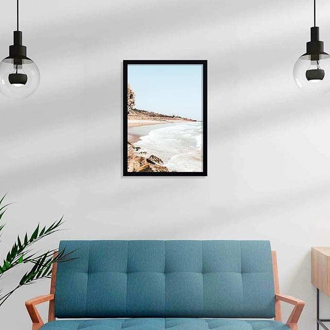 Vittanly A3 Picture Frame in Black, Display Poster 8.3x11.7 with Mat or 11.7x16.5 without Mat, Plexiglass, Wall Gallery Frame for Artwork, 1 Pack