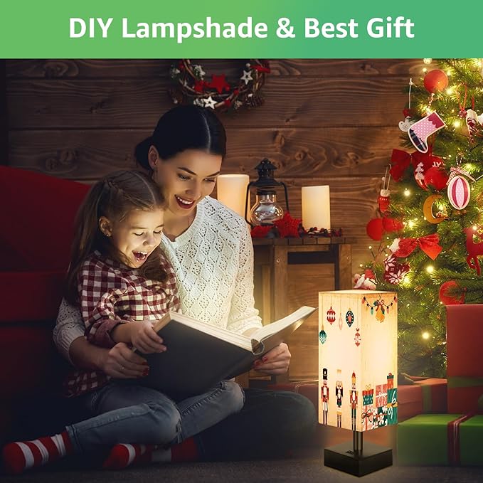 Small Lamp for Bedroom, Bedside Lamps for Night Stands, Mini Minimalist Table Lamp With Square Flaxen Fabric Shade, 11 Inch Desk Reading Lamp for Dorm Living Room Office, 1 Pack