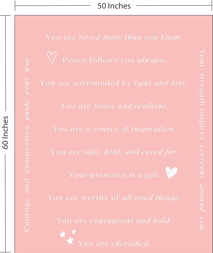 WOLF CREEK BLANKET - Single Layer Fleece Light and Love Compassion Blanket- Positivity Courage and Affirmations Get Well Gift, Plush Healing Thoughts Love Hope & Comfort