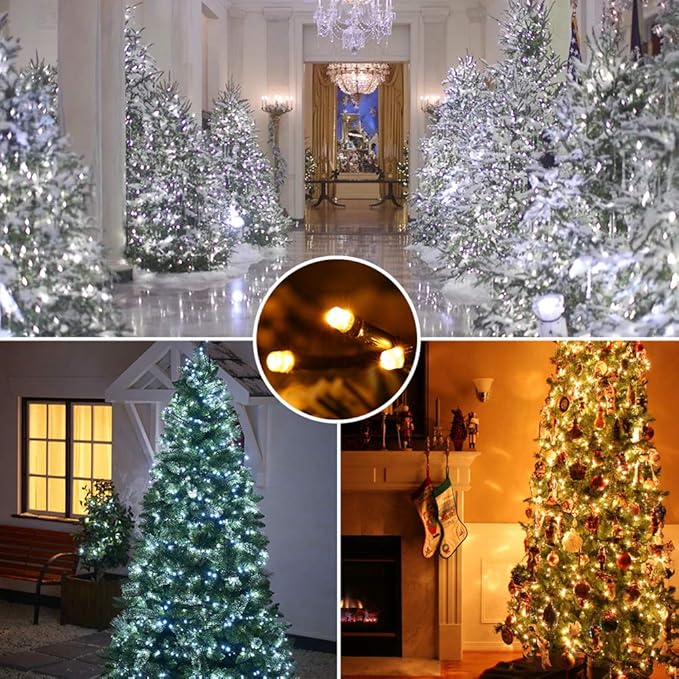 Brizled Color Changing Christmas Lights, 65.67ft 200 LED 11-Function Warm White & Cool White LED Lights String, Dimmable 29V Safe Adapter Christmas Tree Lights with Remote for Xmas Tree Party Decor