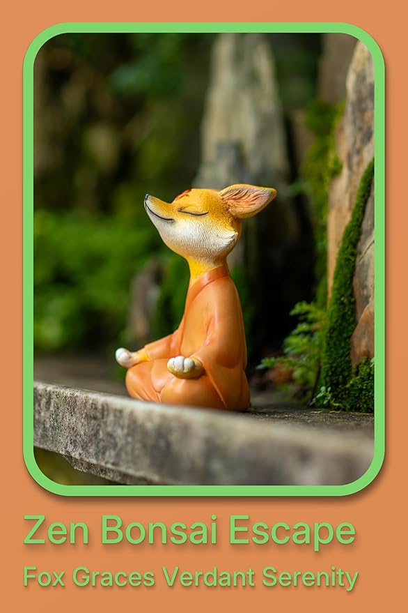 Zen Fox Figurine — Meditating Fox Buddha Statue for Home Decor, Living Room, Yoga & Meditation Accent, Shelf, Table, Desk Decor, Outdoor Garden Decor, Gifts for Women