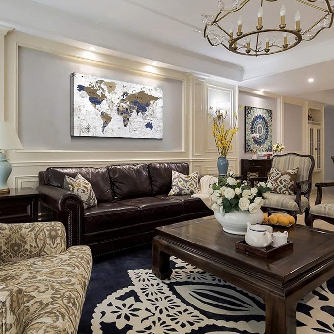 ZEYDRT Wall Art of the World Painting Canvas Wall Art for Office Living Room Canvas Art Wall Decorations Prints for Background for Home Office Decoration 30"x60" โฆ