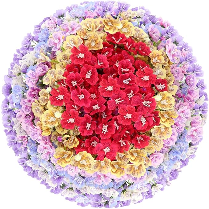 Artificial Flowers for Spring and Summer Decor, 12 Bundles Fake Silk Flowers Greenery Shrubs Indoor Outside Porch Garden Patio Window Box Decor(Multi Color)