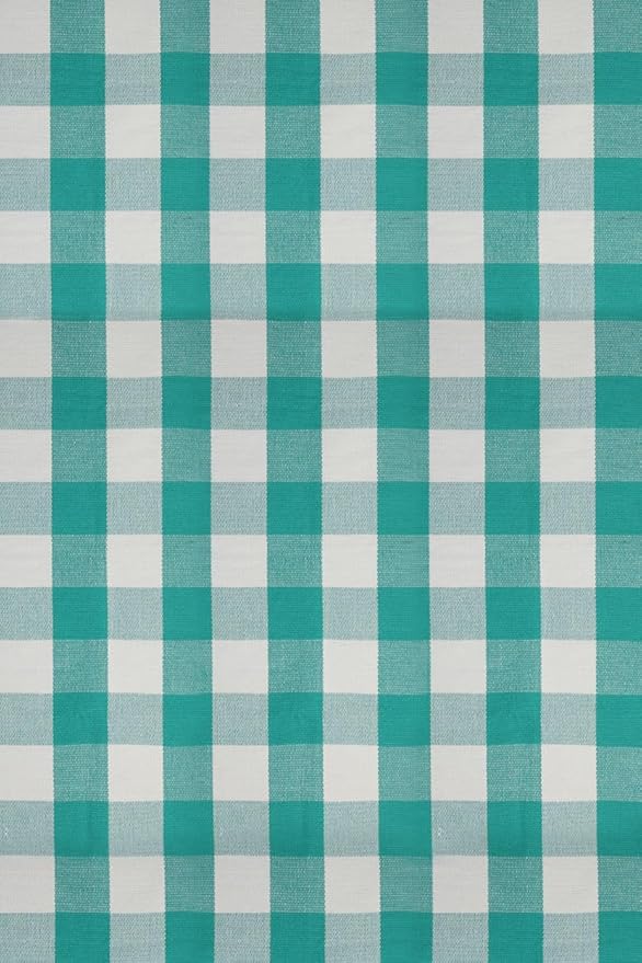 SEEKSEE Buffalo Plaid Outdoor Rug 4'x6' Light Blue and White Checkered Area Rug Washable Doormat Cotton Boho Bedroom Rug for Kitchen Entryway Hallway Front Door Farmhouse Living Room