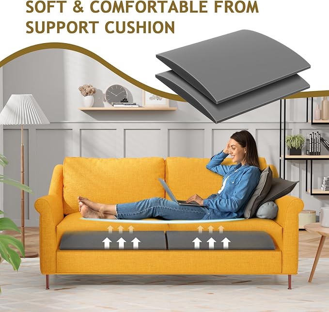 Couch Cushion Support for Sagging Seat Sofa Couch Supports for Sagging Cushions Curved High Density Foam Grey Pack of 2