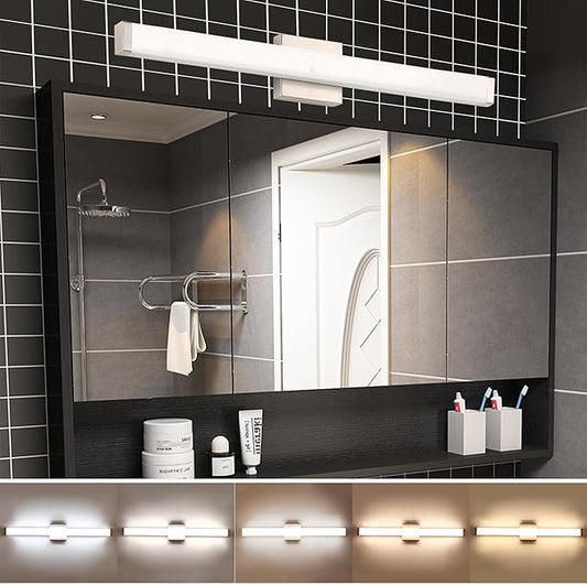 Bathroom Vanity Light Brushed Nickel Square LED 24 inch 14W 4000K Natural White Light Wall Bar Lighting Fixtures Over Mirror (Brushed Nickel, 33.5 inch 5CCTDimmable)