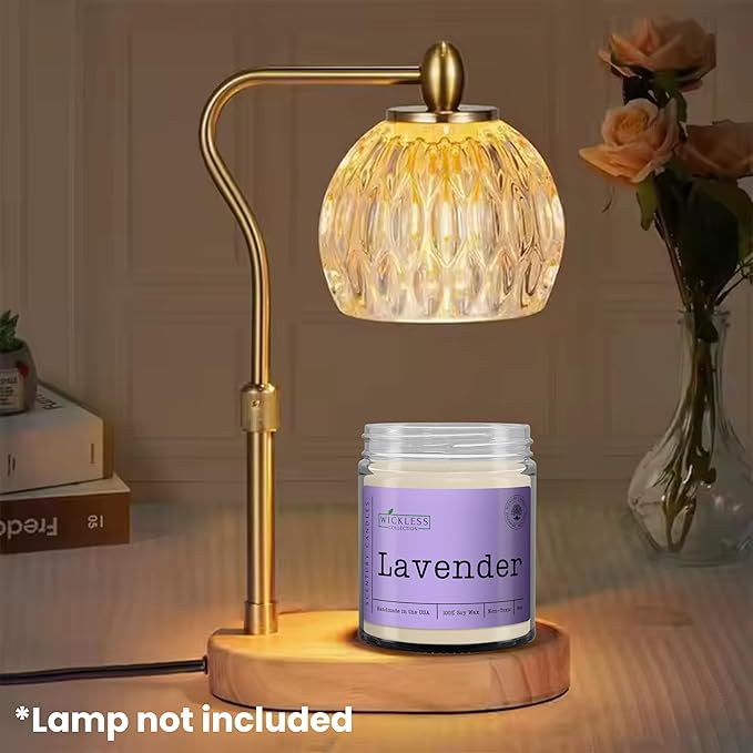 Wickless Candles for Candle Warmer Lamp, Many Scents to Choose, 100% Non-Toxic Soy Wax, Scented Candle Melts for Warming Plate, Handmade in The USA (Lavender Clear)