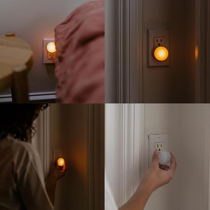 Loftie Night Lights Plug into Wall - 0.5W Plug in Night Light - Warm Amber Glow, Wall Light Sensing Dusk to Dawn - 2000K, UL Certified - Nightlight for Bathroom, Hallway, Bedroom Decor, Kitchen,3-Pack