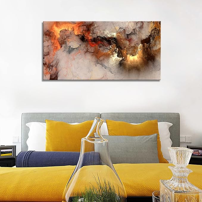 YYYYHPP YP1062 Abstract Clouds Modern Wall Art Decor Orange Abstract Poster Art abstract wall art for living room Bedroom Kitchen Home and Office Wall Decor