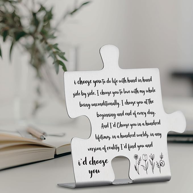 I Choose You Sign, Romantic Love Message Sign for Husband, Wife, Boyfriend, Girlfriend, Anniversary, Wedding, Valentine’s Day, Birthday Decorative Signs & Plaques YCC15