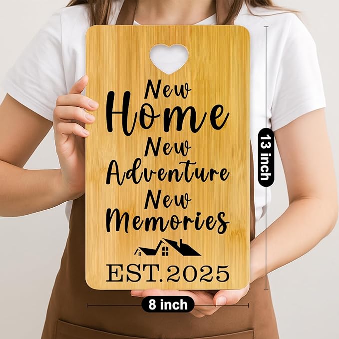 Housewarming Gift for New Home Charcuterie Boards Decorative Bamboo Cutting Board Kitchen House Decor House Owners Present for Christmas Gifts New Apartment Wooden Cheese Board
